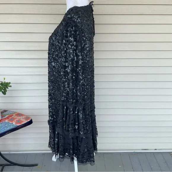 Needle & Thread Sequin Tiered Mini Dress in Graphite Size 18 (NWT) - Picture 3 of 10